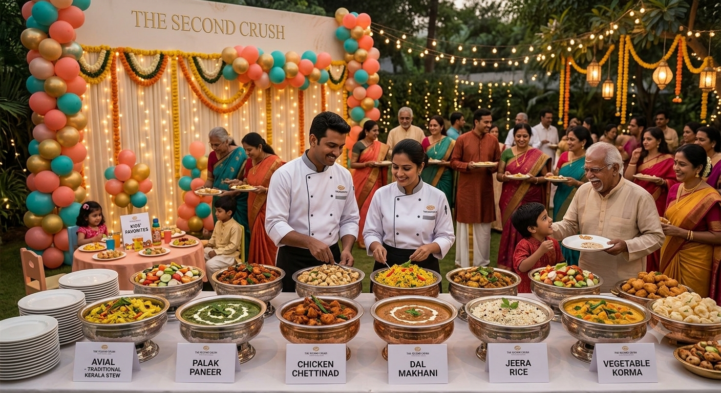 Pure Vegetarian Catering Display Setup by The Second Crush